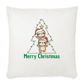 Sloth Christmas tree Christmas animals Sloths - Sofa pillowcase 17,3'' x 17,3'' (45 x 45 cm) - natural white - Front