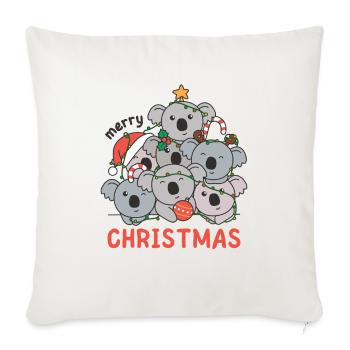 Koala Arbre de Noël Joyeux Noël - Housse de coussin décorative 45 x 45 cm - blanc nature - Devant