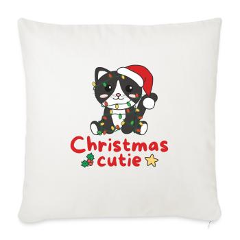 Cat Christmas Cats Christmas Cutie - Sofa pillowcase 17,3'' x 17,3'' (45 x 45 cm) - natural white - Front