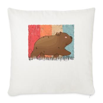 Wombat Retro, Wombat Vintage - Sofa pillowcase 17,3'' x 17,3'' (45 x 45 cm) - natural white - Front