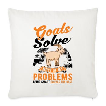 Chèvres Cadeau Chèvre Hôte Chèvre - Housse de coussin décorative 45 x 45 cm - blanc nature - Devant