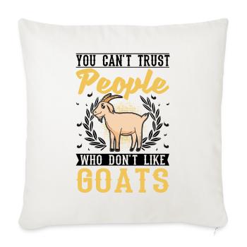 Chèvres Cadeau Chèvre Hôte Chèvre - Housse de coussin décorative 45 x 45 cm - blanc nature - Devant