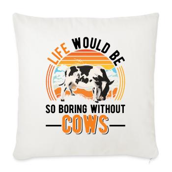 Cow Cattle breeder Farmer Cows - Sofa pillowcase 17,3'' x 17,3'' (45 x 45 cm) - natural white - Front