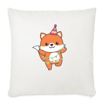 Fox for a birthday for children a birthday - Sofa pillowcase 17,3'' x 17,3'' (45 x 45 cm) - natural white - Front