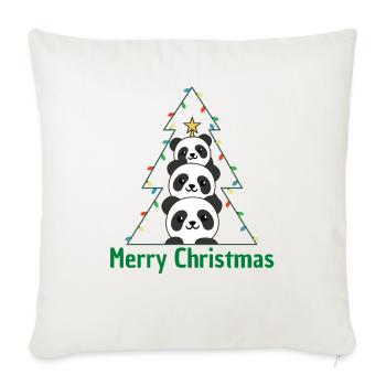 Panda Arbre de Noël Animaux de Noël Pandas - Housse de coussin décorative 45 x 45 cm - blanc nature - Devant