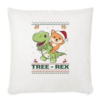 Joyeux Noël moche Noël Shiba Inu Arbre Rex - Housse de coussin décorative 45 x 45 cm - blanc nature - Devant