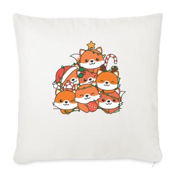 Fox Christmas Tree Funny Animal Christmas - Housse de coussin décorative 45 x 45 cm - blanc nature - Devant