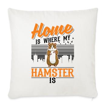 Home is where my hamster is Hamster wheel - Sofa pillowcase 17,3'' x 17,3'' (45 x 45 cm) - natural white - Front