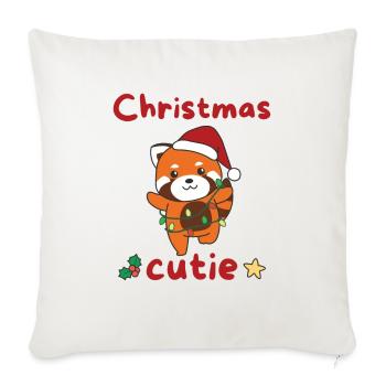 Red Panda Christmas Red Pandas Christmas Cutie - Sofa pillowcase 17,3'' x 17,3'' (45 x 45 cm) - natural white - Front