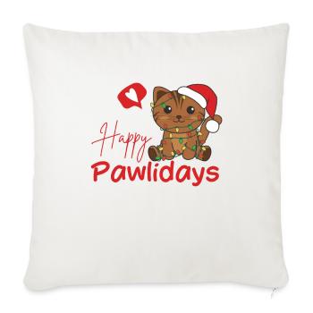 Cat Christmas Cute Cats Happy Pawlidays - Sofa pillowcase 17,3'' x 17,3'' (45 x 45 cm) - natural white - Front