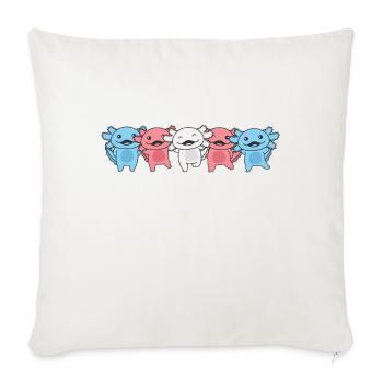 Drapeau transgenre Fierté trans LGBTQ Axolotl - Housse de coussin décorative 45 x 45 cm - blanc nature - Devant
