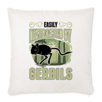 Facilement distrait par Gerbilles Rennratte Gerbille - Housse de coussin décorative 45 x 45 cm - blanc nature - Devant