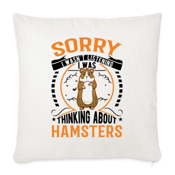 Hamster Hamster Wheel Golden Hamster Hamster - Sofa pillowcase 17,3'' x 17,3'' (45 x 45 cm) - natural white - Front