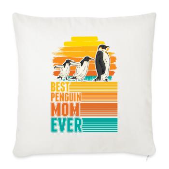 Best Penguin Mom Ever Pinguin Mama - Sofa pillowcase 17,3'' x 17,3'' (45 x 45 cm) - natural white - Front