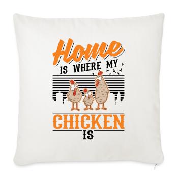 Chickens Home Farmer Chicken - Sofa pillowcase 17,3'' x 17,3'' (45 x 45 cm) - natural white - Front