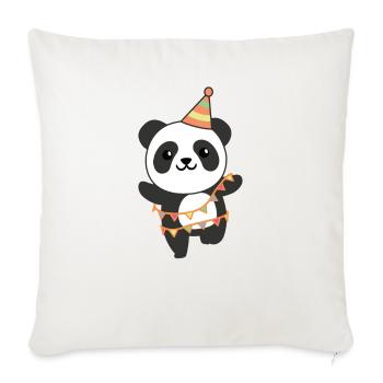 Panda for children's birthday a birthday - Sofa pillowcase 17,3'' x 17,3'' (45 x 45 cm) - natural white - Front