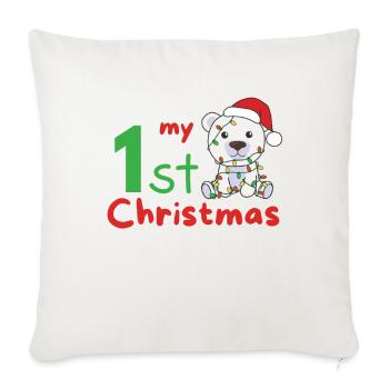 Polar Bear Christmas Polar Bears my 1st Christmas - Sofa pillowcase 17,3'' x 17,3'' (45 x 45 cm) - natural white - Front