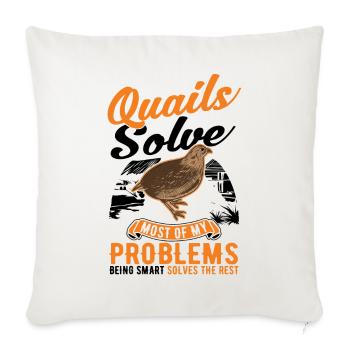 Quail Gift Quail Breeder - Sofa pillowcase 17,3'' x 17,3'' (45 x 45 cm) - natural white - Front