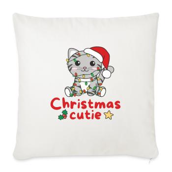 Cat Christmas Cats Christmas Cutie - Sofa pillowcase 17,3'' x 17,3'' (45 x 45 cm) - natural white - Front