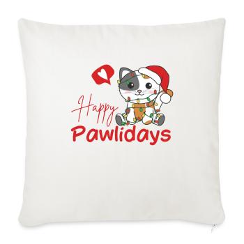 Cat Christmas Cute Cats Happy Pawlidays - Sofa pillowcase 17,3'' x 17,3'' (45 x 45 cm) - natural white - Front