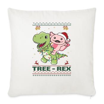 Joyeux Noël moche Noël Axolotl Arbre Rex - Housse de coussin décorative 45 x 45 cm - blanc nature - Devant