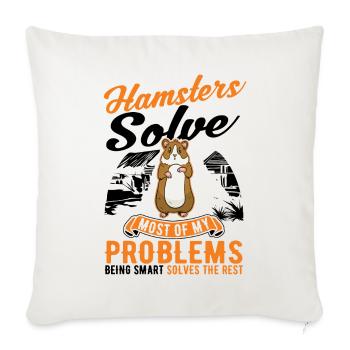 Hamster owner Golden hamster hamster - Sofa pillowcase 17,3'' x 17,3'' (45 x 45 cm) - natural white - Front