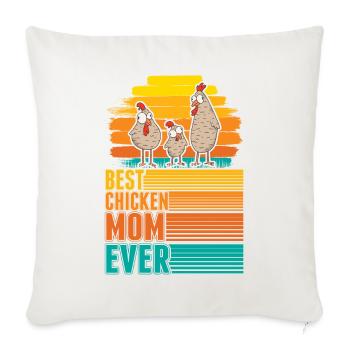 Meilleure maman poulet de tous les temps Hühner Mama - Housse de coussin décorative 45 x 45 cm - blanc nature - Devant