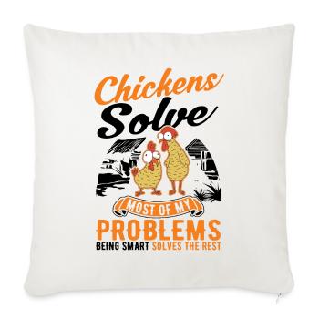 Poulets Élevage de poulets Éleveur de poulet - Housse de coussin décorative 45 x 45 cm - blanc nature - Devant