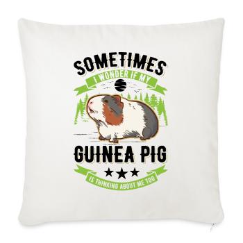 Guinea Pig Gift Guinea Pig - Sofa pillowcase 17,3'' x 17,3'' (45 x 45 cm) - natural white - Front