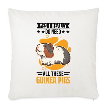Cochon d’Inde Cadeau Cochon d’Inde - Housse de coussin décorative 45 x 45 cm - blanc nature - Devant