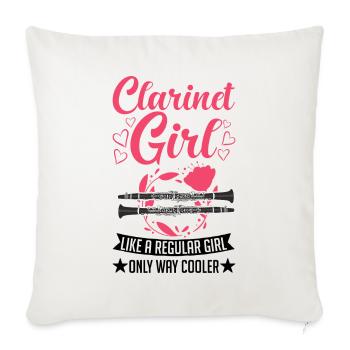 Clarinette Clarinettiste - Housse de coussin décorative 45 x 45 cm - blanc nature - Devant
