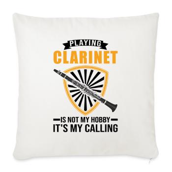 Clarinettes Hobby Clarinettiste Clarinettiste - Housse de coussin décorative 45 x 45 cm - blanc nature - Devant