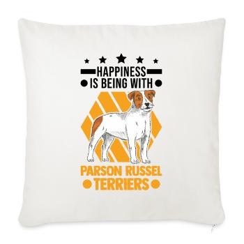 Parson Russell Terrier Luck - Sofa pillowcase 17,3'' x 17,3'' (45 x 45 cm) - natural white - Front