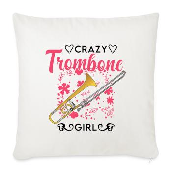 Crazy Trombone Girl Trombones Girl - Housse de coussin décorative 45 x 45 cm - blanc nature - Devant