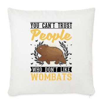 Wombat australien - Housse de coussin décorative 45 x 45 cm - blanc nature - Devant