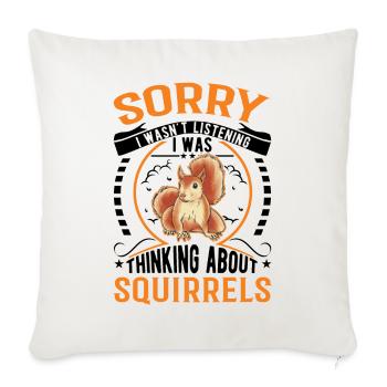 Écureuil Cadeau Écureuil Gris - Housse de coussin décorative 45 x 45 cm - blanc nature - Devant