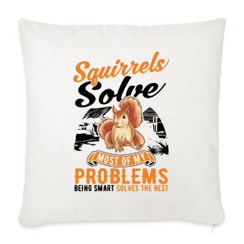 Écureuil Cadeau Écureuil Gris - Housse de coussin décorative 45 x 45 cm - blanc nature - Devant