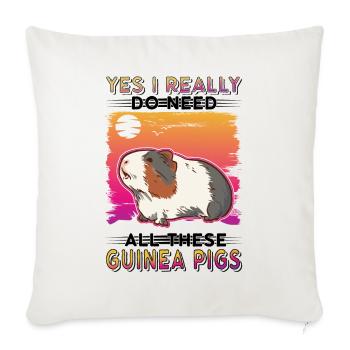 Cochon d’Inde Cadeau Cochon d’Inde - Housse de coussin décorative 45 x 45 cm - blanc nature - Devant