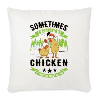 Poulets Élevage de poulets Éleveur de poulet - Housse de coussin décorative 45 x 45 cm - blanc nature - Devant