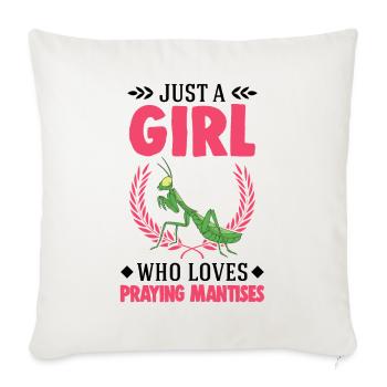 Praying mantis Girl Mantis Mantis - Sofa pillowcase 17,3'' x 17,3'' (45 x 45 cm) - natural white - Front