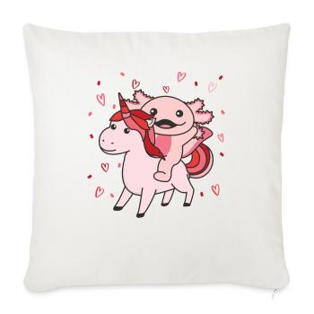 Axolotl with Unicorn Hearts Favorite Animal Heart - Sofa pillowcase 17,3'' x 17,3'' (45 x 45 cm) - natural white - Front
