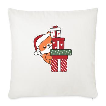 Renard cadeau de Noël animaux d’hiver renard - Housse de coussin décorative 45 x 45 cm - blanc nature - Devant