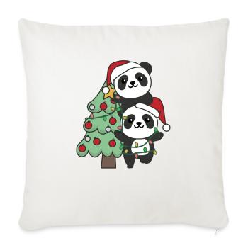 Panda Arbre de Noël Animaux de Noël Pandas - Housse de coussin décorative 45 x 45 cm - blanc nature - Devant