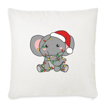 Elephant Christmas Winter Animals Elephants - Sofa pillowcase 17,3'' x 17,3'' (45 x 45 cm) - natural white - Front