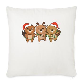 Beaver Christmas Christmas Animals Cute Beaver - Sofa pillowcase 17,3'' x 17,3'' (45 x 45 cm) - natural white - Front