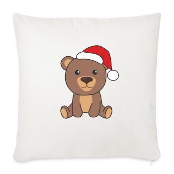 Ours Noël Animaux d’hiver Ours - Housse de coussin décorative 45 x 45 cm - blanc nature - Devant