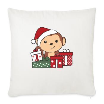 Monkey Christmas Gift Winter Animals Monkeys - Sofa pillowcase 17,3'' x 17,3'' (45 x 45 cm) - natural white - Front