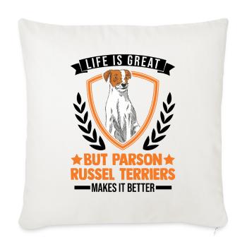 Parson Russell Terrier Gift - Sofa pillowcase 17,3'' x 17,3'' (45 x 45 cm) - natural white - Front