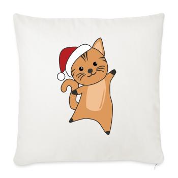 Katze Weihnachten Schnee Winter Tiere Katzen - Sofakissenbezug 45 x 45 cm - Naturweiß  - Vorne