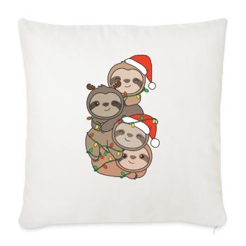 Sloth Christmas Tree Christmas Animals Sloths - Sofa pillowcase 17,3'' x 17,3'' (45 x 45 cm) - natural white - Front